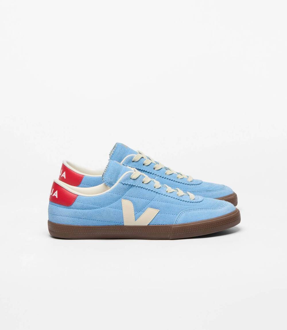 NEW VEJA women's aqua pierre bark suede paneka sneaker in sky blue